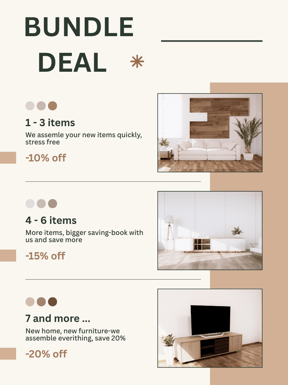 Bundle Deal — 10% off 1-3 items, 15% off 4-6 items, 20% off 7 and more